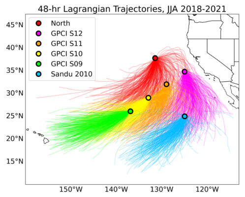 Building a library of observed air mass trajectories to study aerosol-cloud interactions
