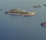 Aerial shot of islands in Lofoten