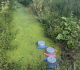 field measurements of greenhouse gas emissions using floating chambers on a agricultural drainage ditch.