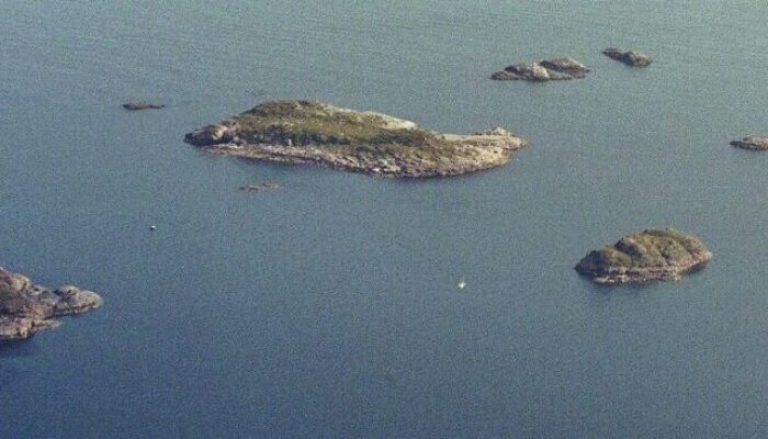 Aerial shot of islands in Lofoten