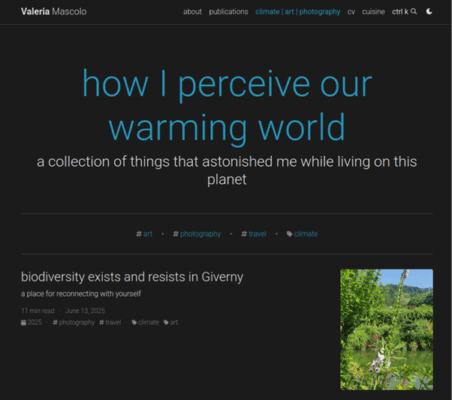 Writing Climate: a blog at the crossroads of Science, Art and Travel