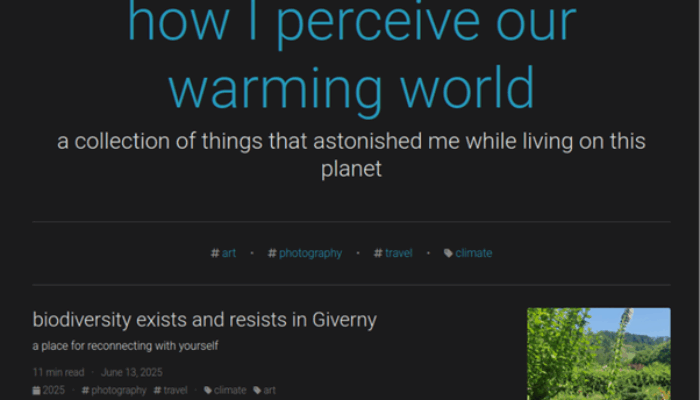 Writing Climate: a blog at the crossroads of Science, Art and Travel