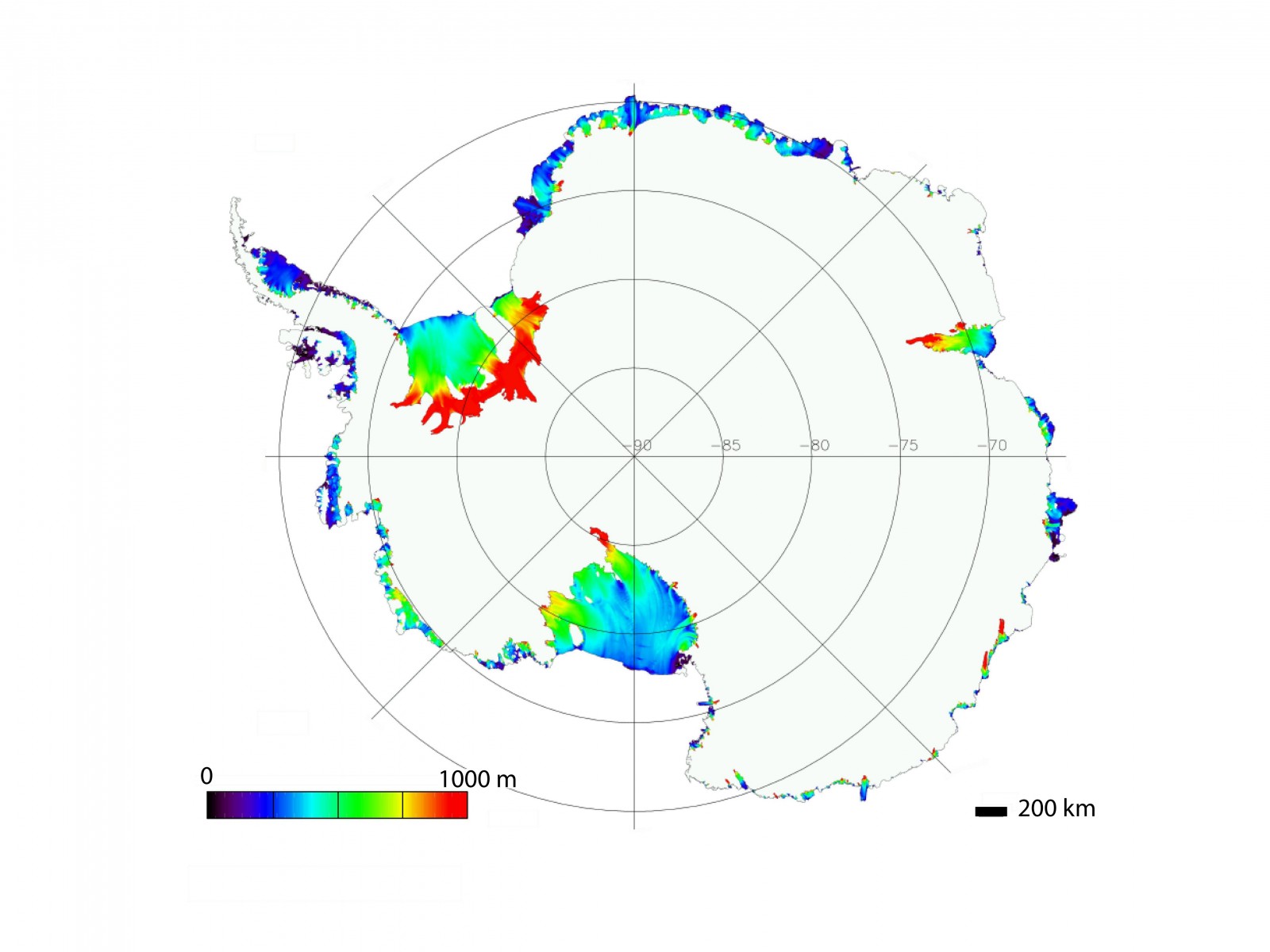 Cryospheric Sciences Image of the Week Antarctic iceshelf thickness