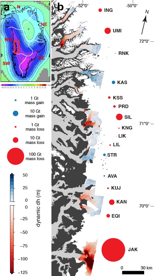 Image of the Week –  How geometry limits thinning in the interior of the Greenland Ice Sheet
