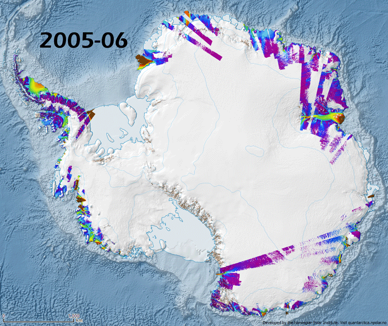 Image of the Week –  Antarctica’s Flowing Ice, Year by Year