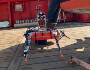 scientific device sits on deck of ship 