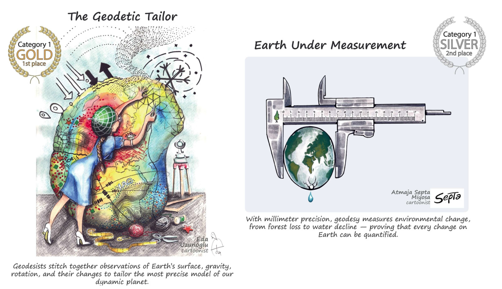 Top cartoons in Category 1 - Explaining Geodesy.