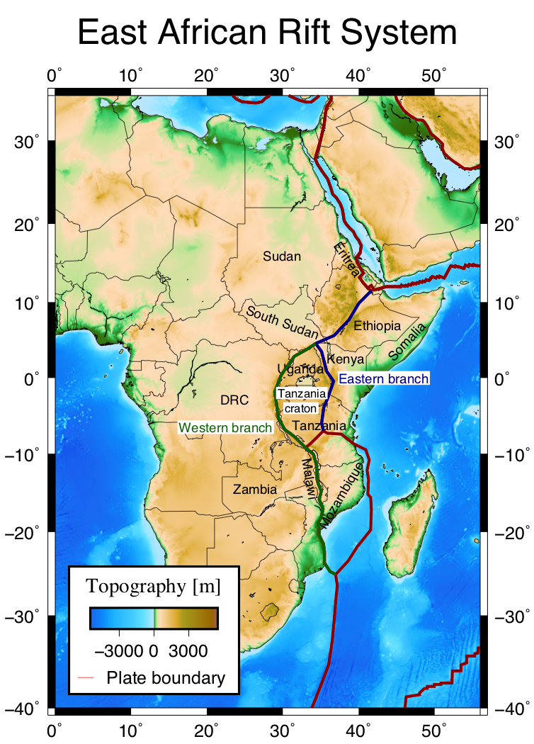 East African Rift Valley On World Map - Location Map Of The East