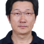 Professor Yu Wang. Chinese man with rectangular glasses, short black hair and wearing a dark blue shirt.