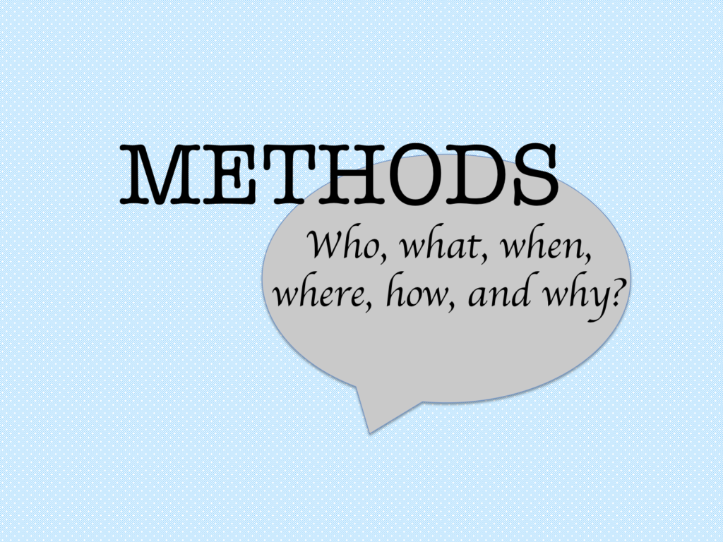 Writing the Methods Section