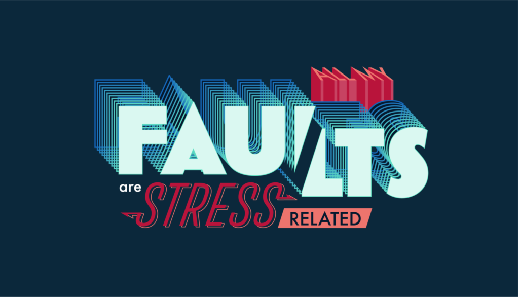 Artwork reading "All my faults are stress related"