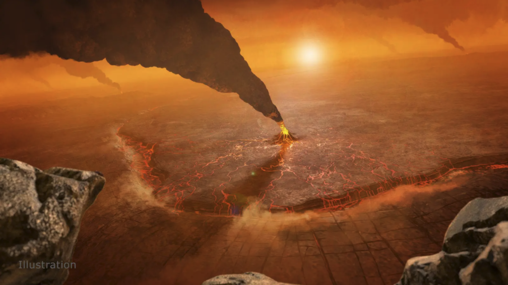 The first observational evidence for a volcanically active Venus