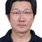 Professor Yu Wang. Chinese man with rectangular glasses, short black hair and wearing a dark blue shirt.