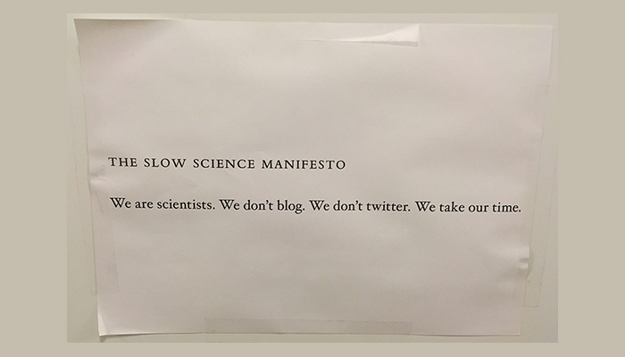 Slow science in times of COVID