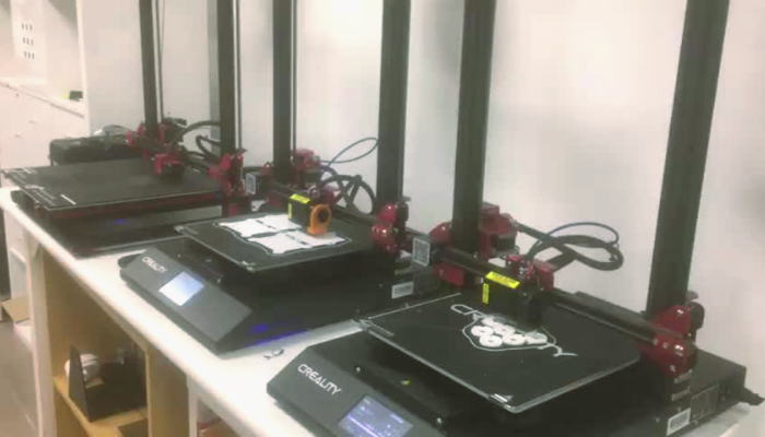 3D printers producing the casing for the low-tech hydro sensors. © P.Vandôme