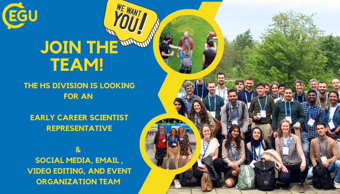 NOW HIRING: Our next EGU HS Early Career Scientist Representative and ECS Team Members 