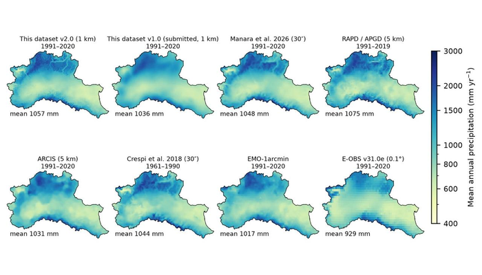 Which rain and temperature should drive your model? A guide to select daily forcing datasets , with application to northern Italy