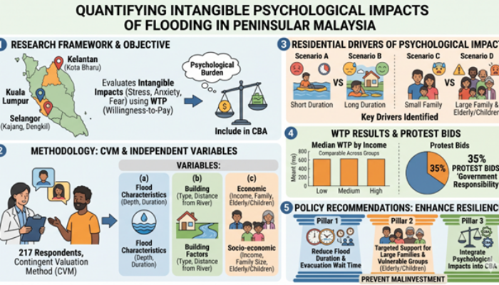 Assessment of multiple predictors to the psychological effects of flooding for residential and business sectors in Peninsular Malaysia