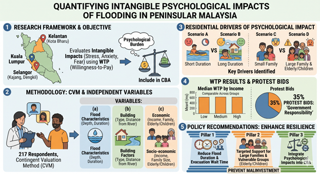 Assessment of multiple predictors to the psychological effects of flooding for residential and business sectors in Peninsular Malaysia
