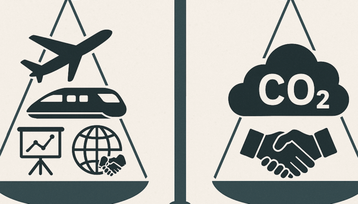 Rethinking the carbon cost of scientific exchange: Nonlinear effects of reducing scientific mobility