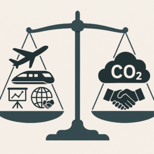 Rethinking the carbon cost of scientific exchange: Nonlinear effects of reducing scientific mobility