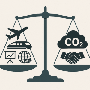 Rethinking the carbon cost of scientific exchange: Nonlinear effects of reducing scientific mobility