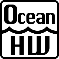 The Oceanhackweek logo. The word Ocean above a wave, with the letters H W below.