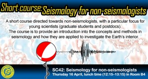 The flyer promoting the EGU short course: Seismology for non-seismologists.