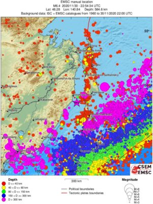 Map of russia earthquake today