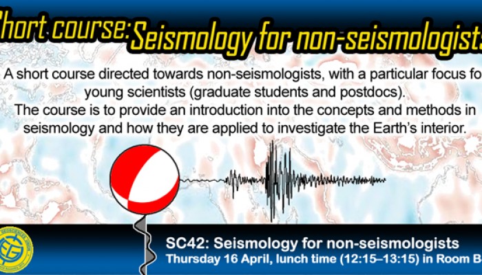 The flyer promoting the EGU short course: Seismology for non-seismologists.