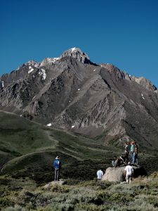 UCSC undergraduate students taking in the neotectonics, glacial geomorphology, and volcanic history of the Mt. Morrison region of the Eastern Sierra Nevada as part of a capstone field class for Earth & Planetary Science majors. Credit: Peter Lippert.