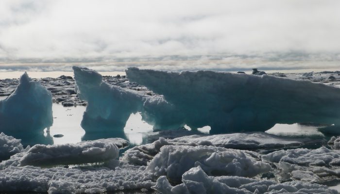 Sea ice breaking on the Chukchi Sea, Barrow, July 2014