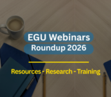 Text reads: EGU Webinars Roundup 2026: resources, research, training.