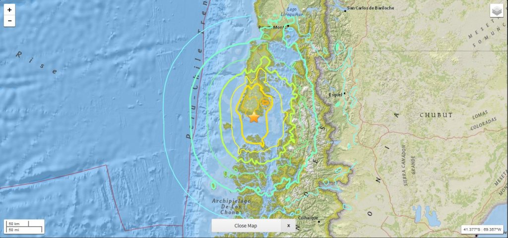 Chile, Chiloe earthquake