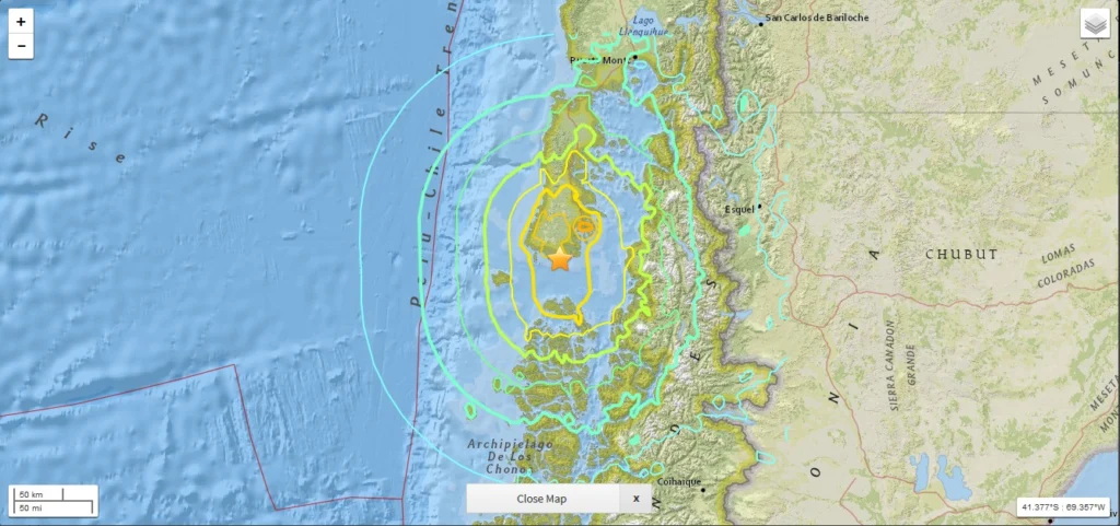 Chile, Chiloe earthquake