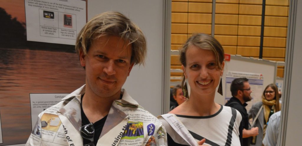 Sandra and Rolf model their REpost fashion at EGU 2017.