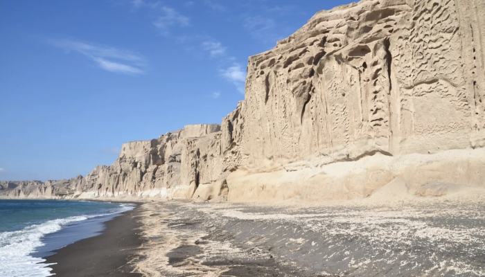 Imaggeo on Mondays: Santorini cliffs sculpted by wind and sea