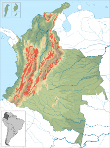 The Colombia coffee belt - Source:  Instituto Geografico Agustin Codazzi, Wikimedia Commons.