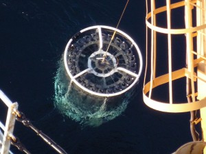 A rosette system for sampling seawater from research vessels - Source: NOAA Photo Library, Wikimedia Commons.