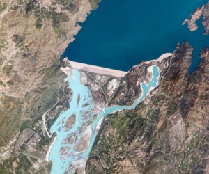 Tarbela Dam on the Indus river in pakistan. The dam was completed in 1974 and was designed to store water from the Indus River for irrigation, flood control, and the generation of hydroelectric power. The use of water for power captures the interdependence of energy and water. Source - Wikimedia Commons