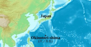 Location of the Okinotorishima islands in the Phillippine Sea. Image Credit - ForestFarmer, Wikimedia Commons. 