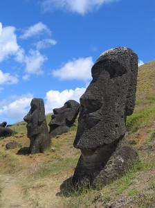 Moai s at Rano Raraku, Easter Island. Source: WikiCommons