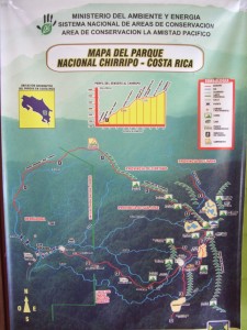 Map board at entrance to Parque Nationale Chirrippo. Photo courtesy of Scott Schillereff. 