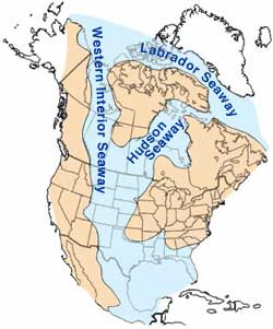 The Cretaceous seaway dividing the North American landmass way back when