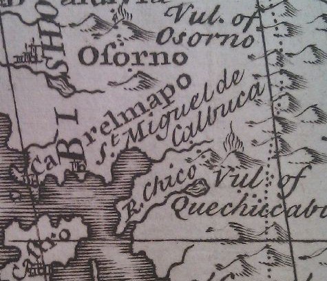 Osorno map view from 1747