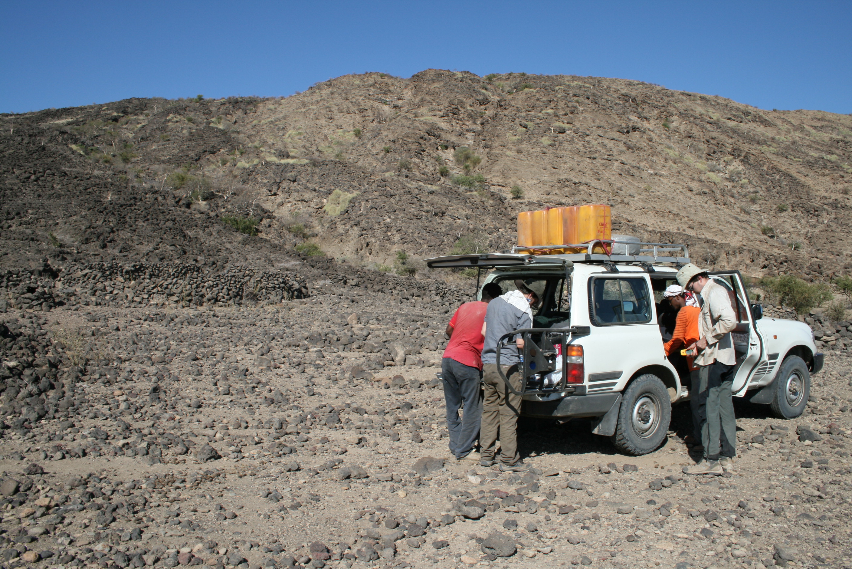 Fieldwork near Badi volcano, Afar