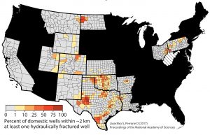 Hydraulic fracturing close to groundwater wells