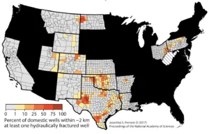 Hydraulic fracturing close to groundwater wells