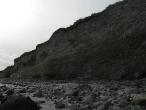 Exposed internal structure of a drumlin. Photo: D. Schillereff