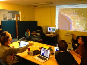 Turns out I wasn't wrong about the frenzied activity in the seismology office! Photo courtesy of Steve Hicks.